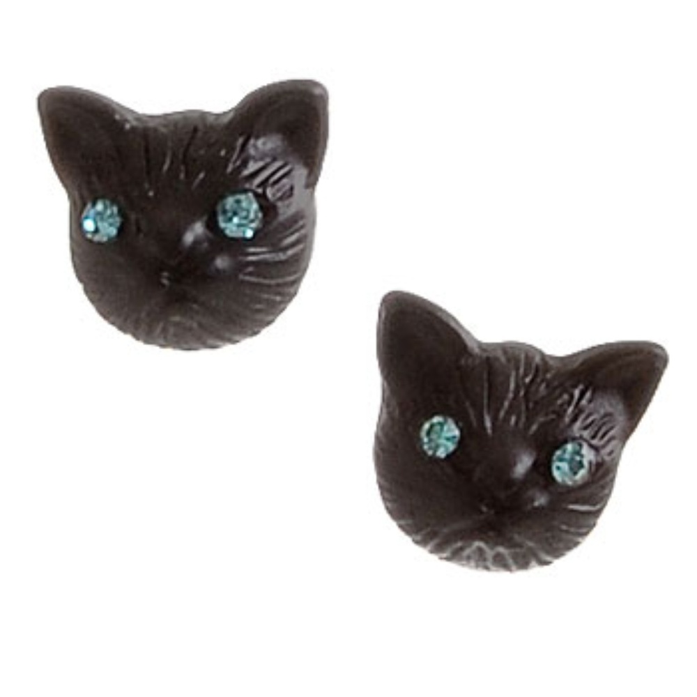 NEW Little Black Cats Stud Earrings